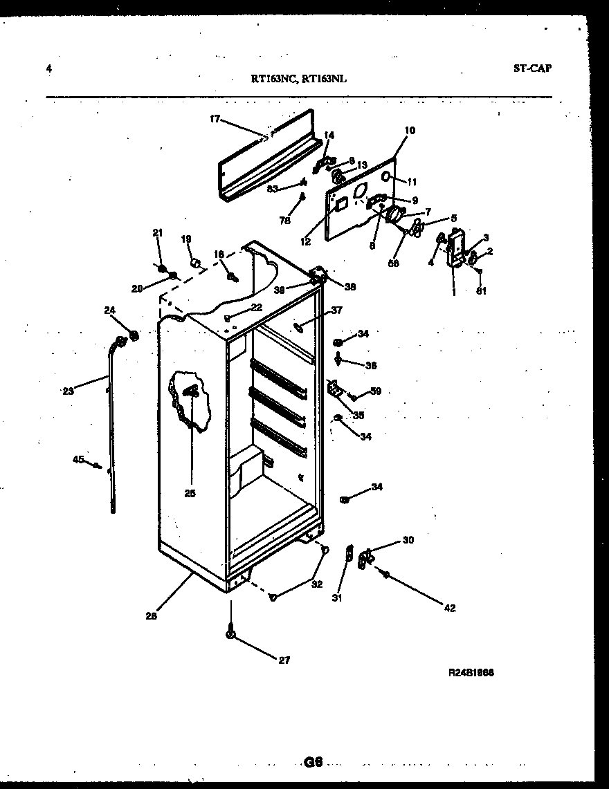 White-Westinghouse RT163NCWF cabinet parts diagram