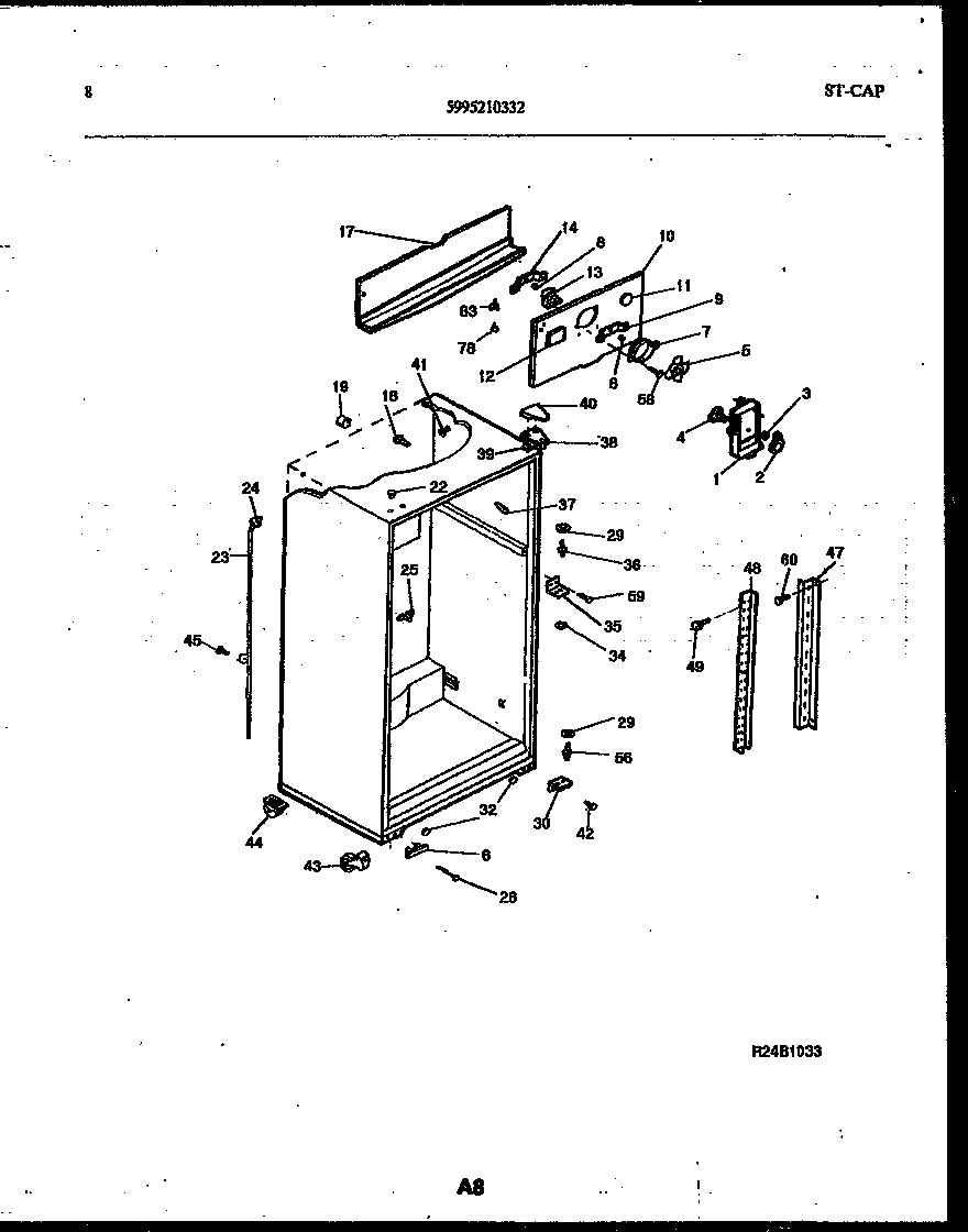 White-Westinghouse RT179NCW0 cabinet parts diagram