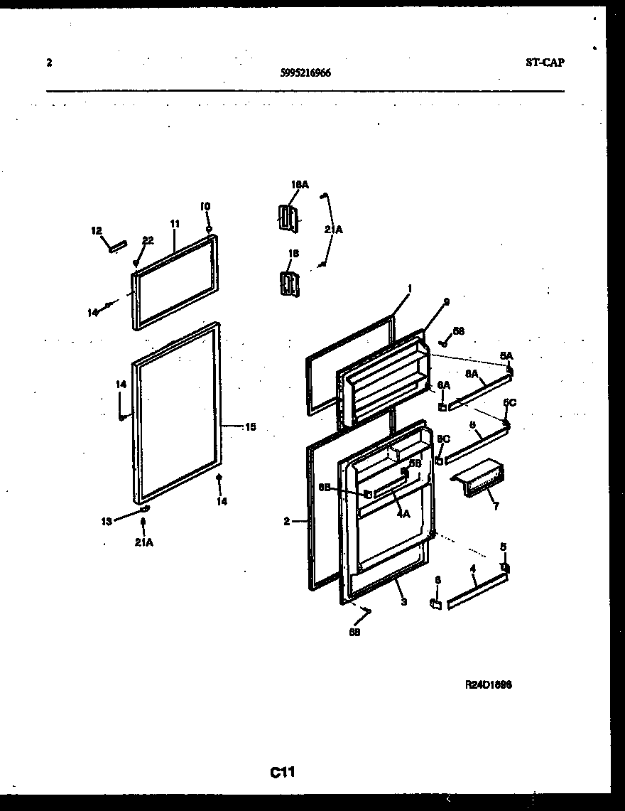 White-Westinghouse RT153MLD1 door parts diagram