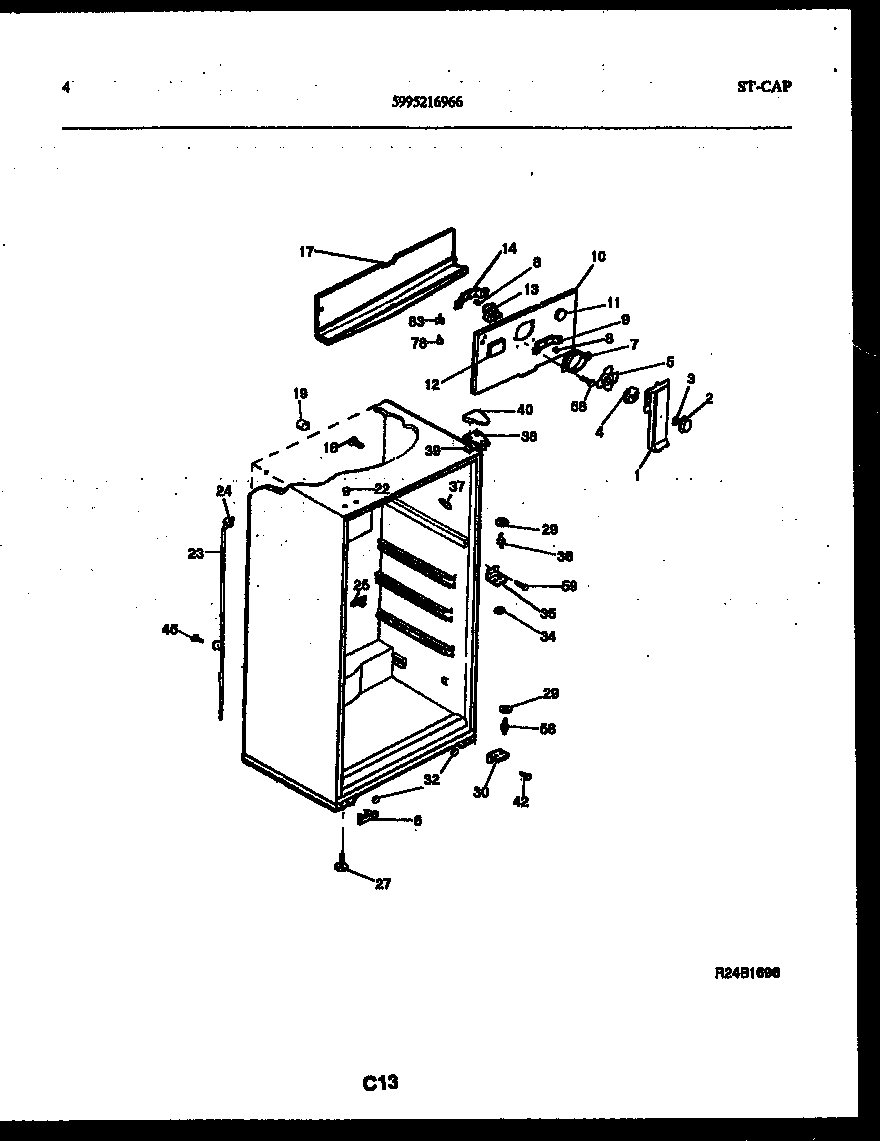 White-Westinghouse RT153MLD1 cabinet parts diagram