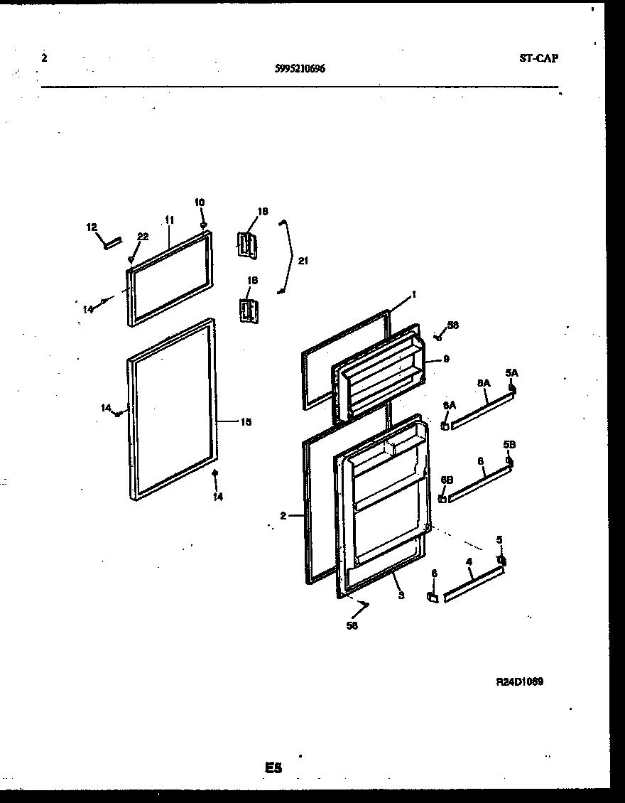 White-Westinghouse RT171NCW0 door parts diagram