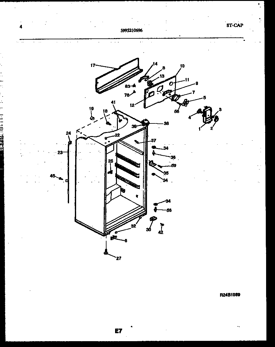 White-Westinghouse RT171NCW0 cabinet parts diagram