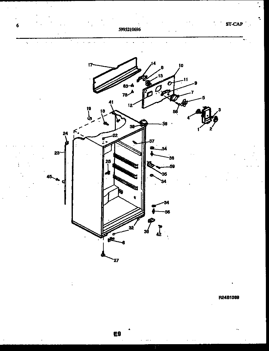 White-Westinghouse RT171NCW0 cabinet parts diagram