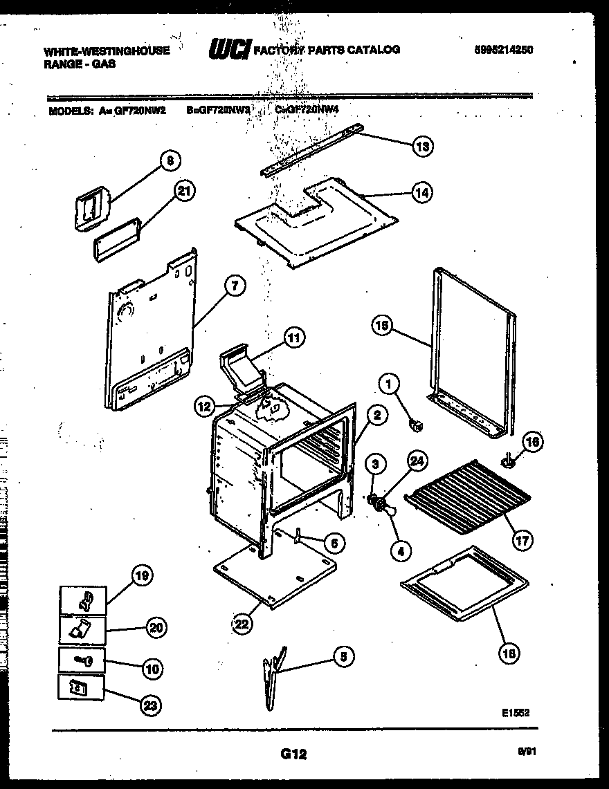 White-Westinghouse GF720NW2 body parts diagram