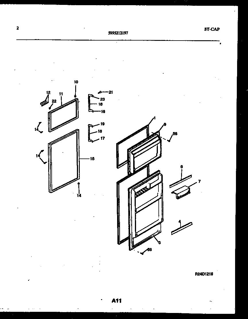 White-Westinghouse RT143NLDC door parts diagram