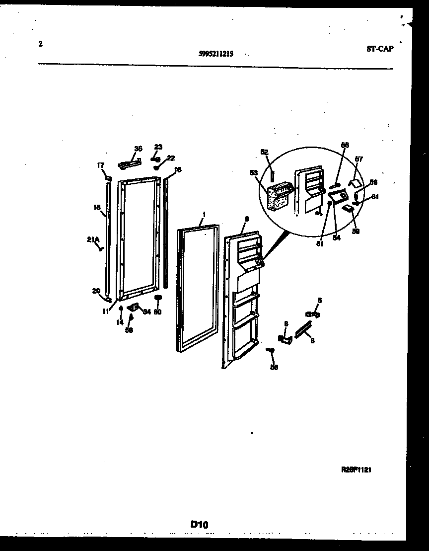 White-Westinghouse RS249NCH0 freezer door parts diagram