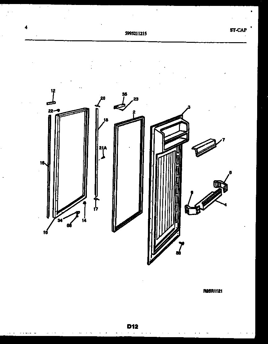 White-Westinghouse RS249NCH0 refrigerator door parts diagram