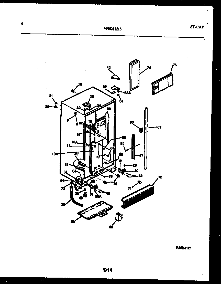 White-Westinghouse RS249NCH0 cabinet parts diagram