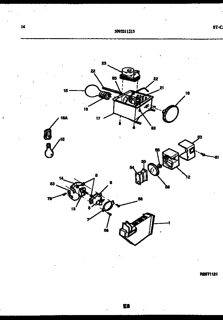 White-Westinghouse RS249NCH0 refrigerator control assembly, damper control assembly and f diagram