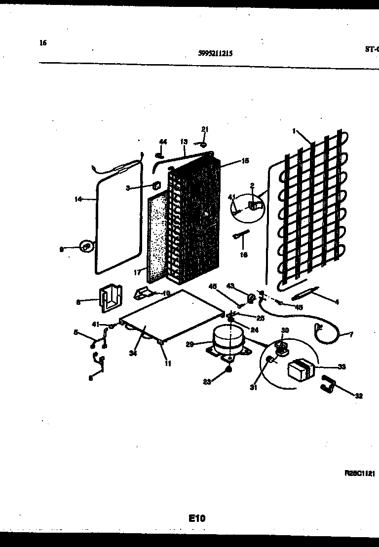 White-Westinghouse RS249NCH0 system and automatic defrost parts diagram