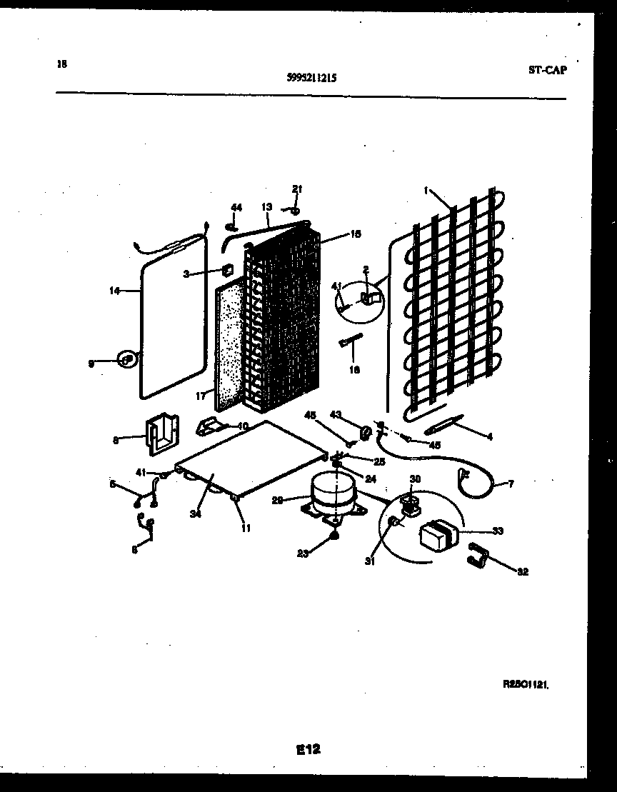 White-Westinghouse RS249NCH0 system and automatic defrost parts diagram