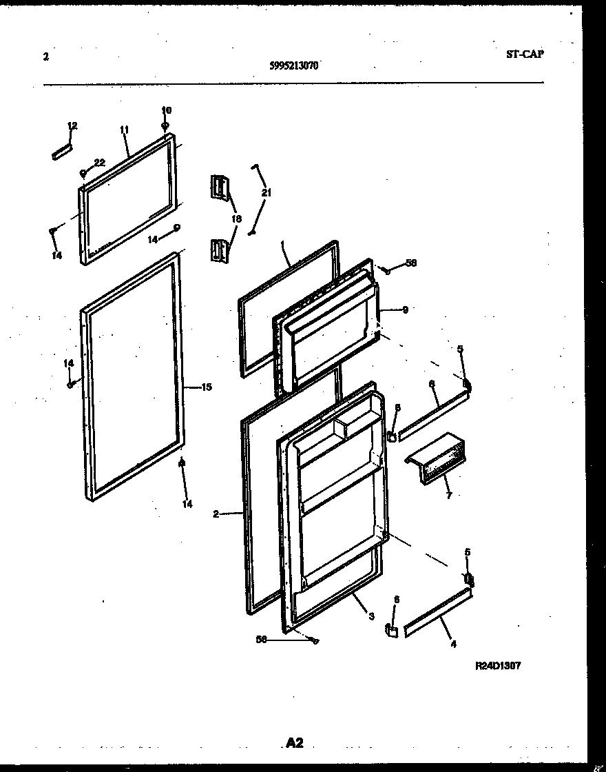 White-Westinghouse RT185NCD0 door parts diagram