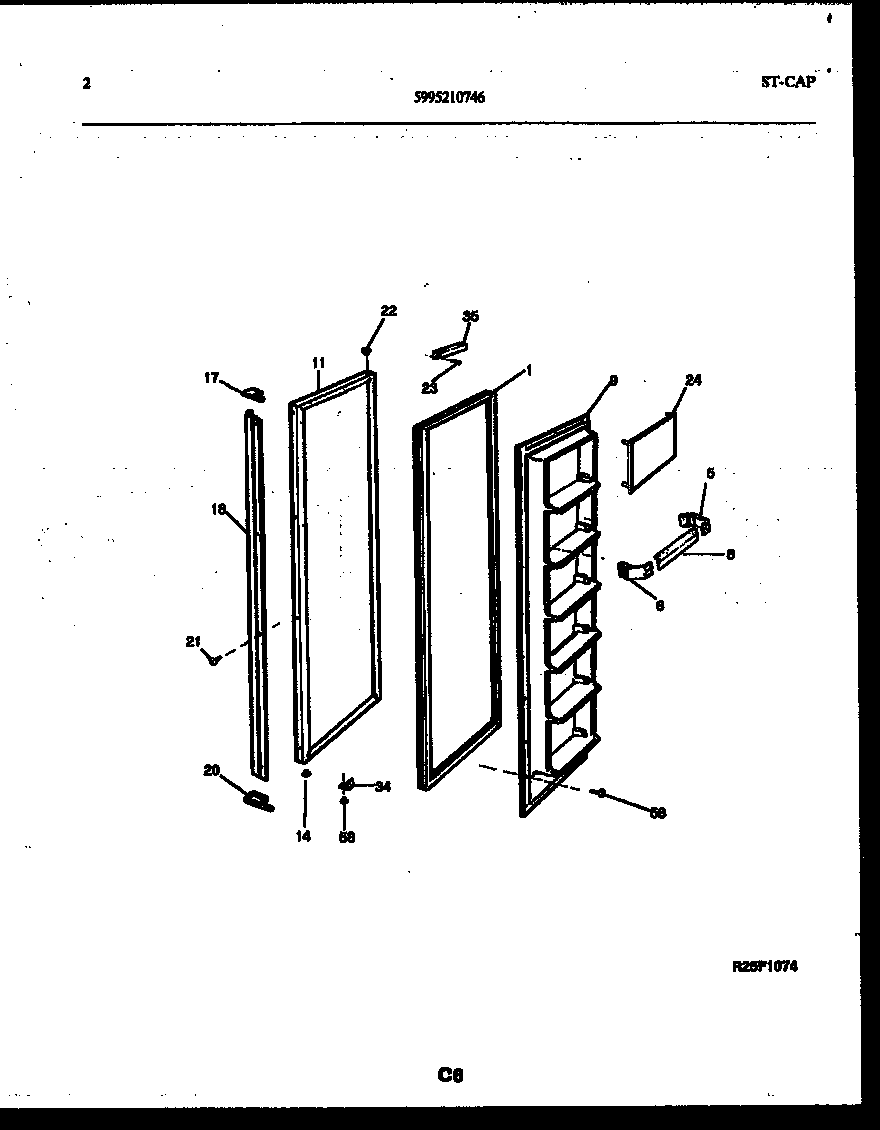 White-Westinghouse RS227NCW0 freezer door parts diagram