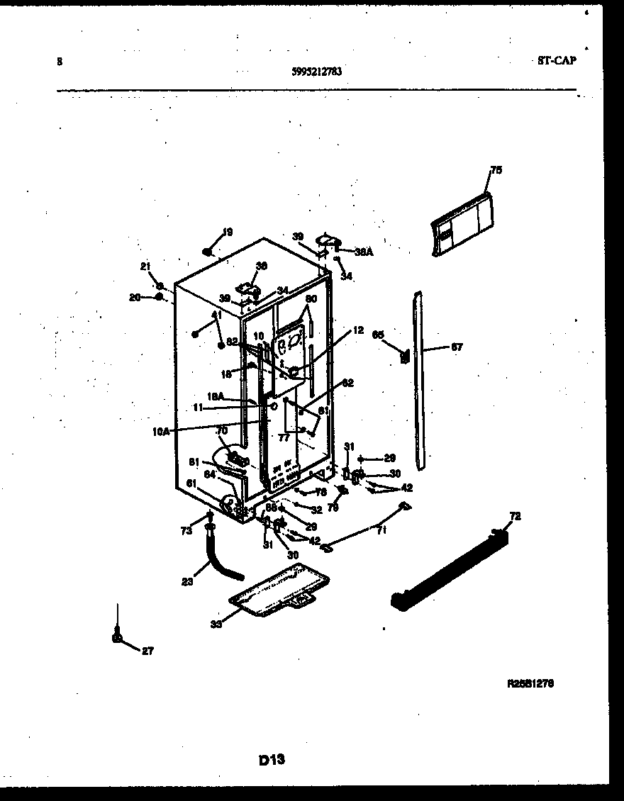 White-Westinghouse RSG192NCW1 cabinet parts diagram