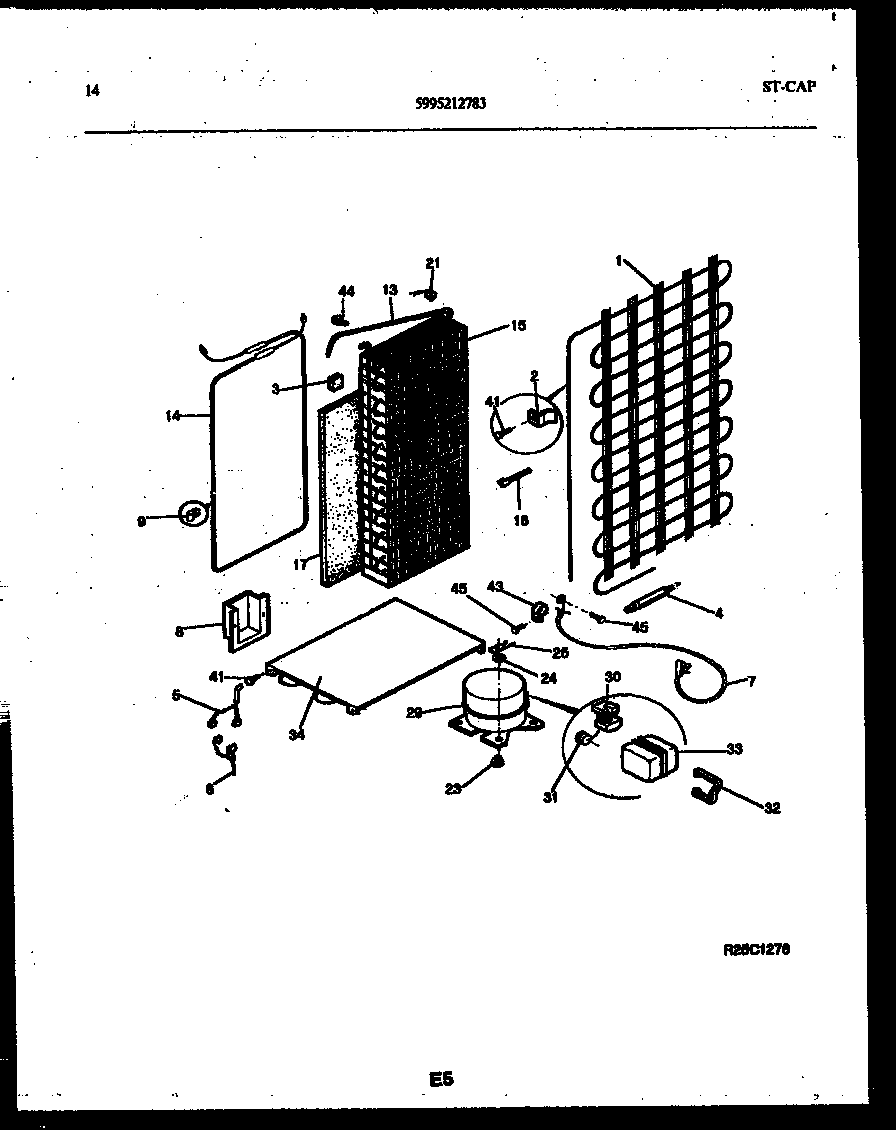 White-Westinghouse RSG192NCW1 system and automatic defrost parts diagram