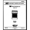 White-Westinghouse GF830NW3 cover page diagram