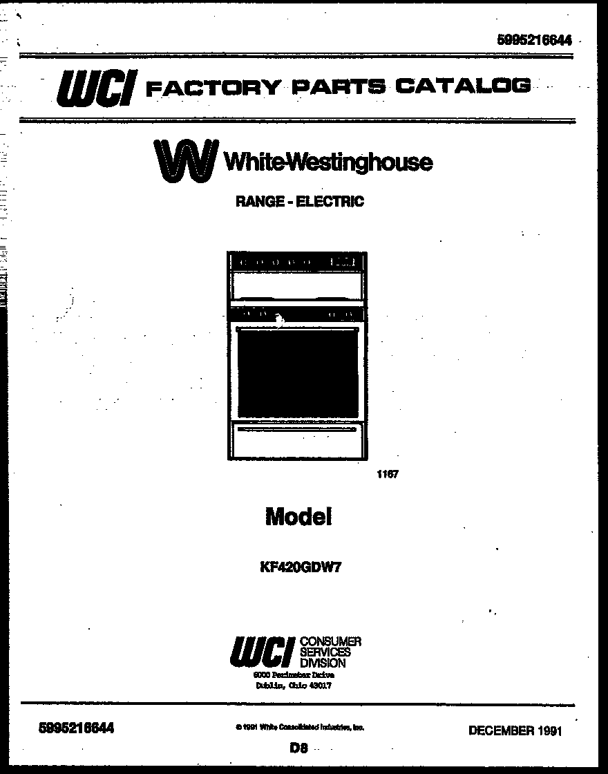 White-Westinghouse KF420GDD7 cover diagram