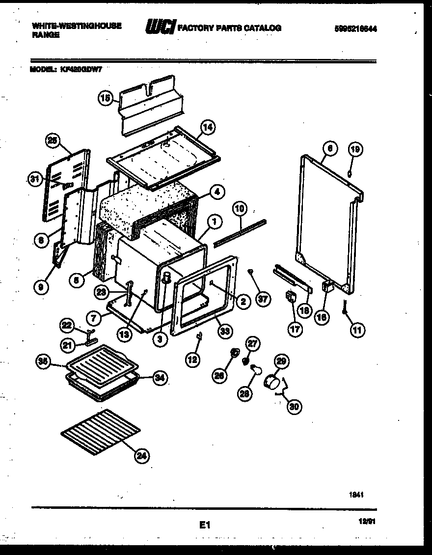 White-Westinghouse KF420GDD7 body parts diagram