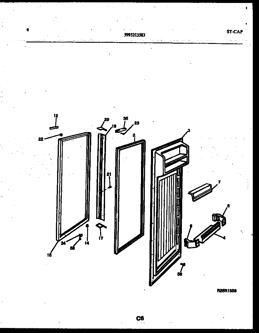 White-Westinghouse RS229MCW3 refrigerator door parts diagram