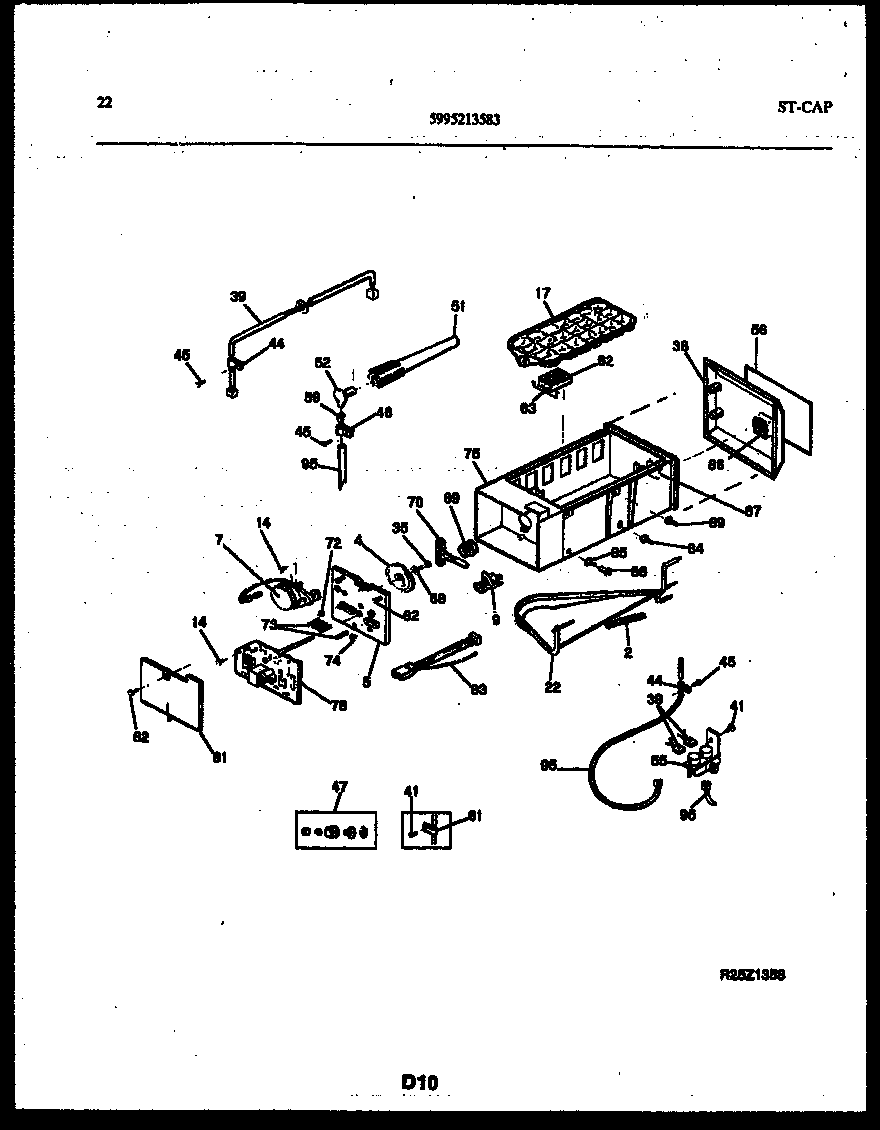 White-Westinghouse RS229MCW3 ice maker and installation parts diagram