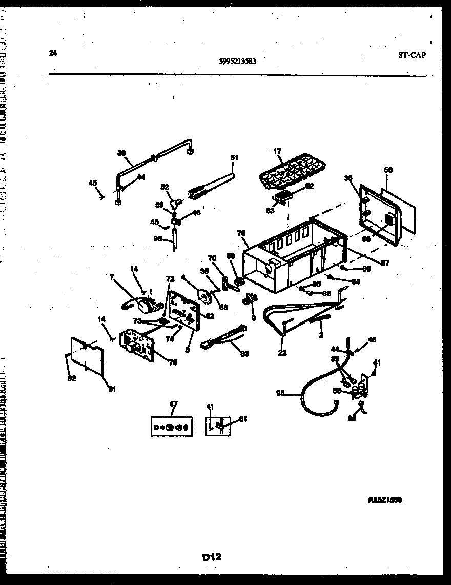 White-Westinghouse RS229MCW3 ice maker and installation parts diagram
