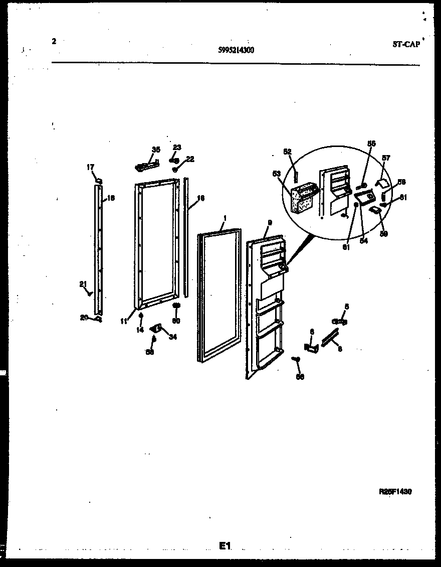 White-Westinghouse RS249MCW2 freezer door parts diagram