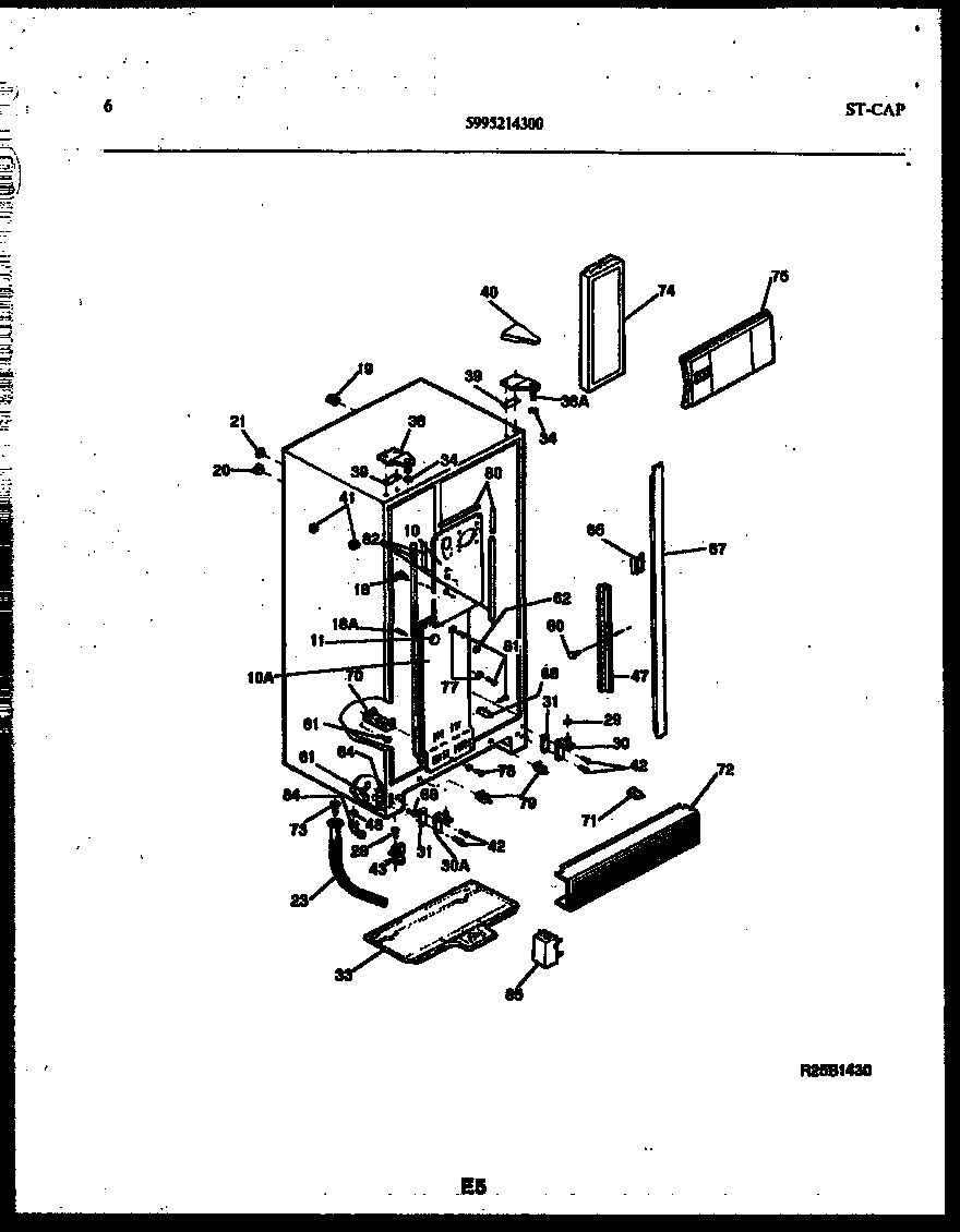 White-Westinghouse RS249MCW2 cabinet parts diagram
