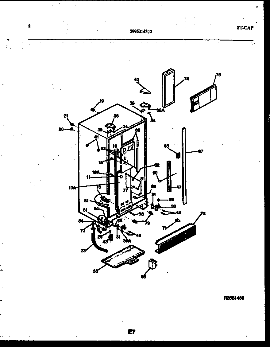 White-Westinghouse RS249MCW2 cabinet parts diagram