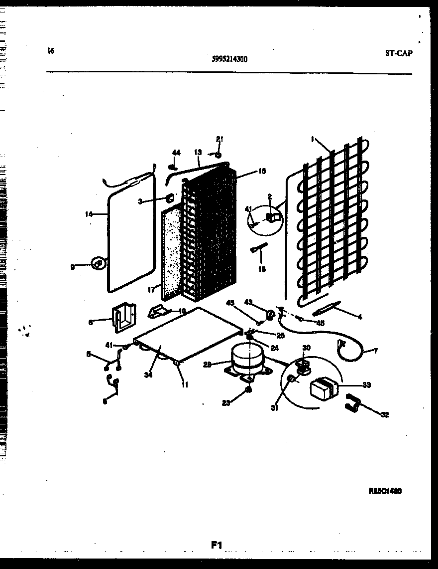 White-Westinghouse RS249MCW2 system and automatic defrost parts diagram