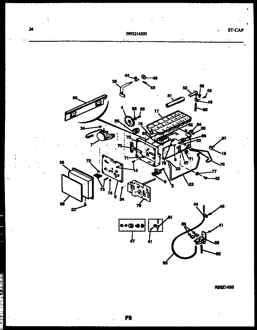White-Westinghouse RS249MCW2 ice maker and installation parts diagram