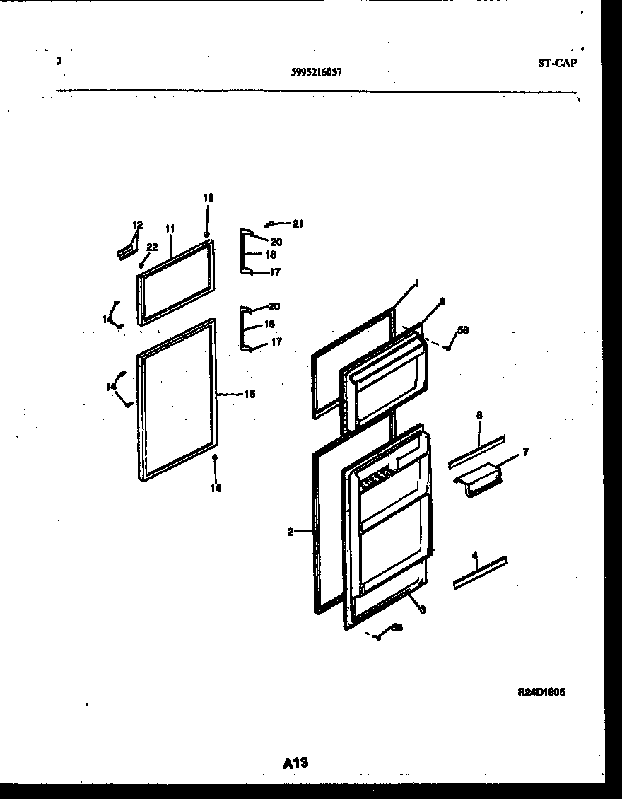White-Westinghouse RT143NCWD door parts diagram