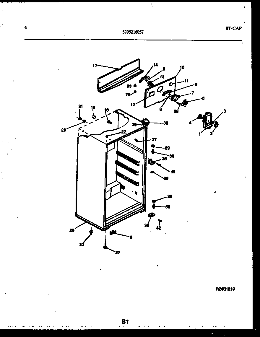 White-Westinghouse RT143NCWD cabinet parts diagram