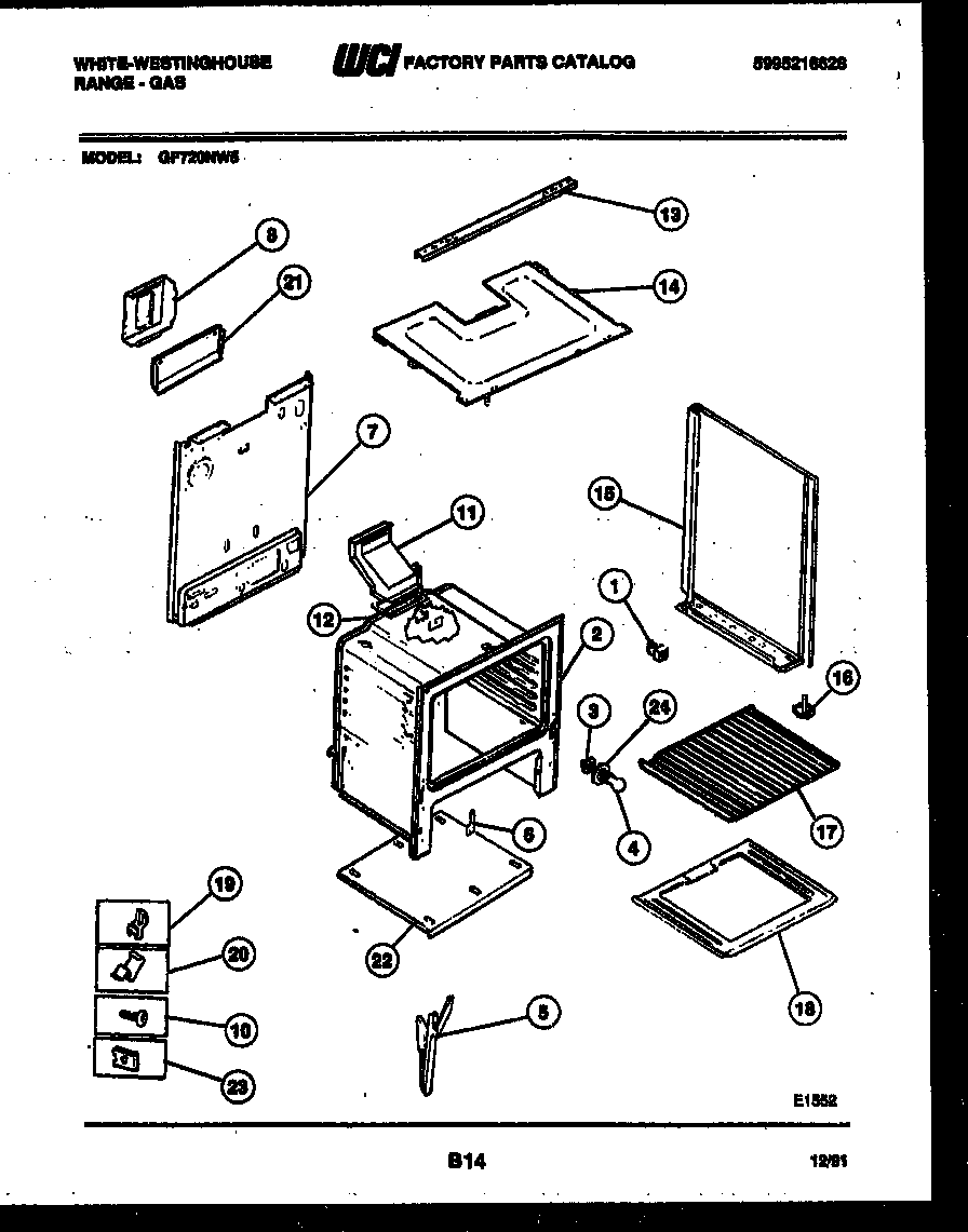 White-Westinghouse GF720ND5 body parts diagram