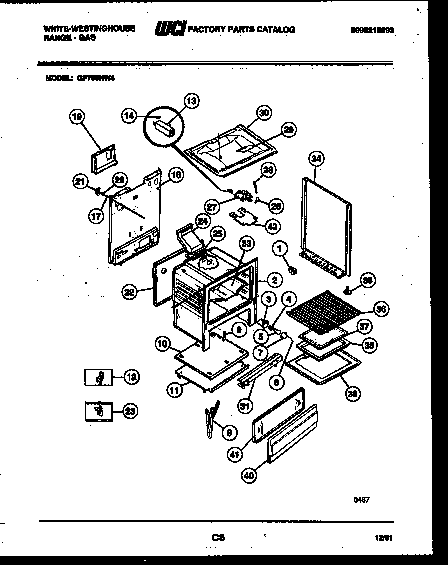 White-Westinghouse GF750NW4 body parts diagram