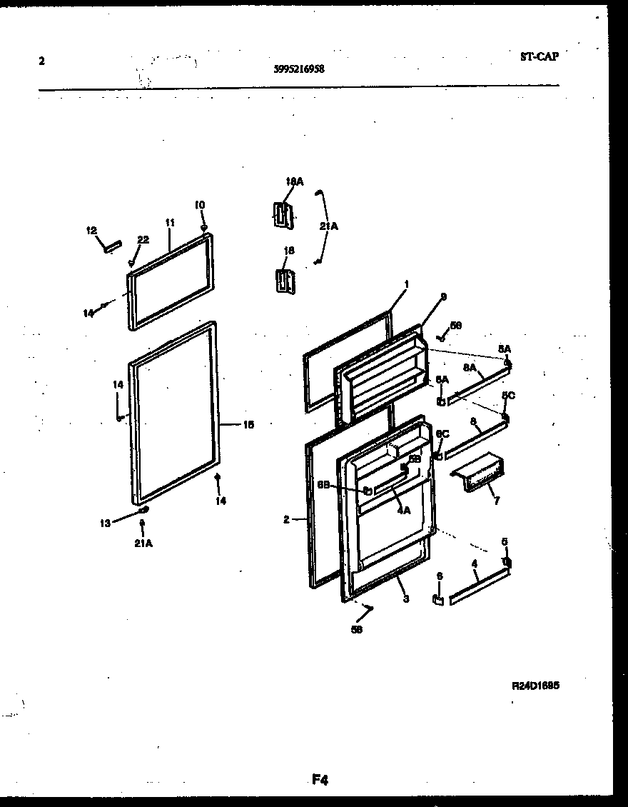 White-Westinghouse PRT154MCD2 door parts diagram