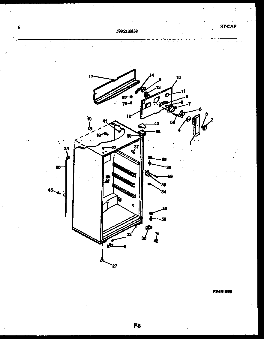 White-Westinghouse PRT154MCD2 cabinet parts diagram