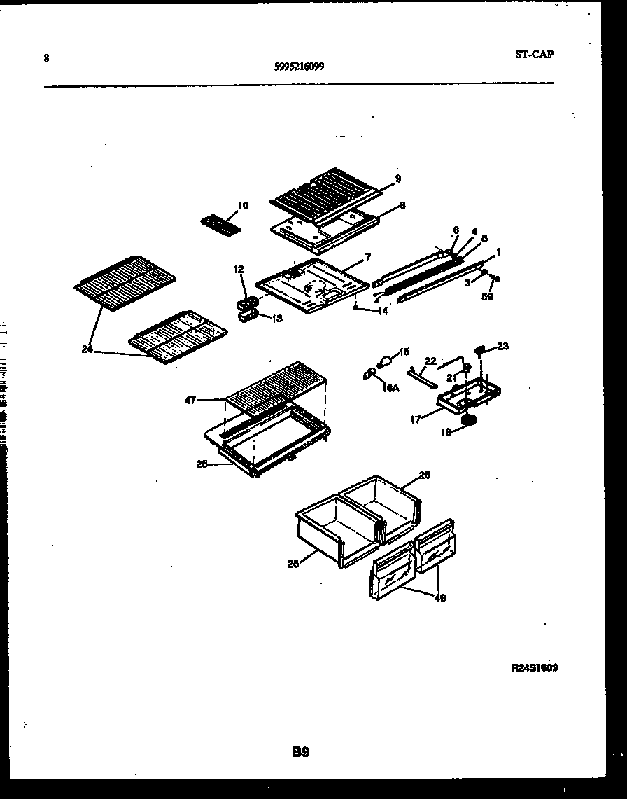 White-Westinghouse ATG170VNLW1 shelves and supports diagram