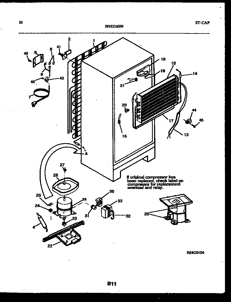 White-Westinghouse ATG170VNLW1 system and automatic defrost parts diagram