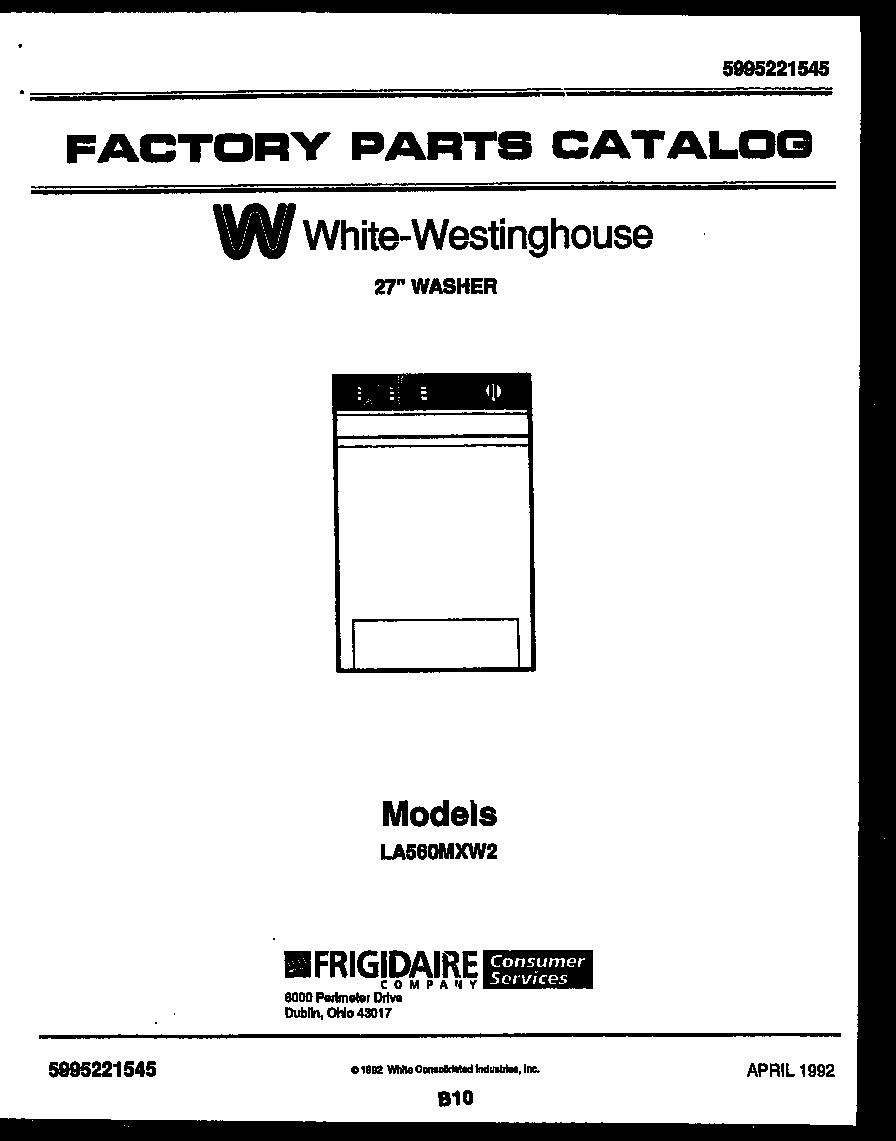 White-Westinghouse LA560MXD2 null diagram