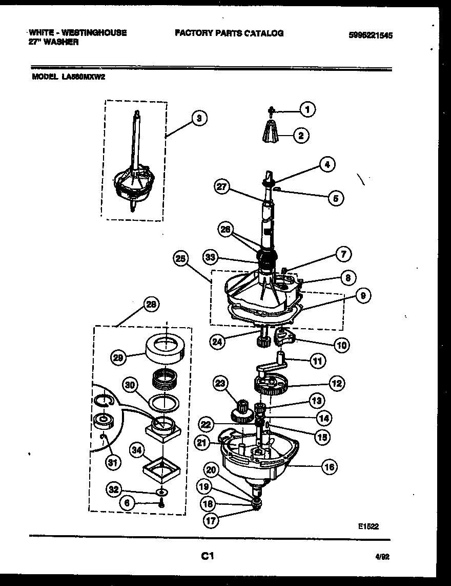 White-Westinghouse LA560MXD2 transmission parts diagram