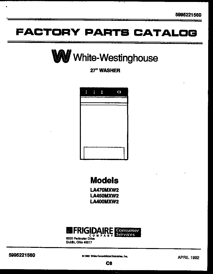 White-Westinghouse LA450MXW2 null diagram
