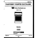 White-Westinghouse GF720NW7 cover page diagram