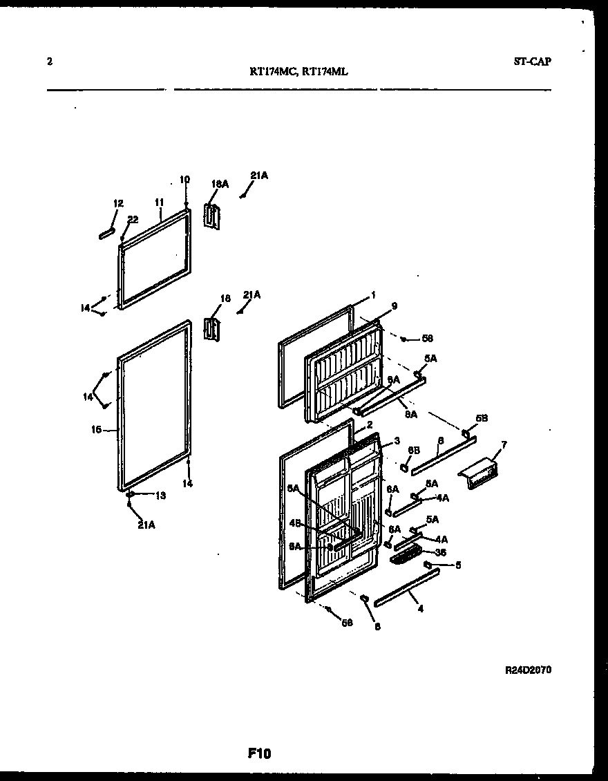 White-Westinghouse RT174MLD1 door parts diagram