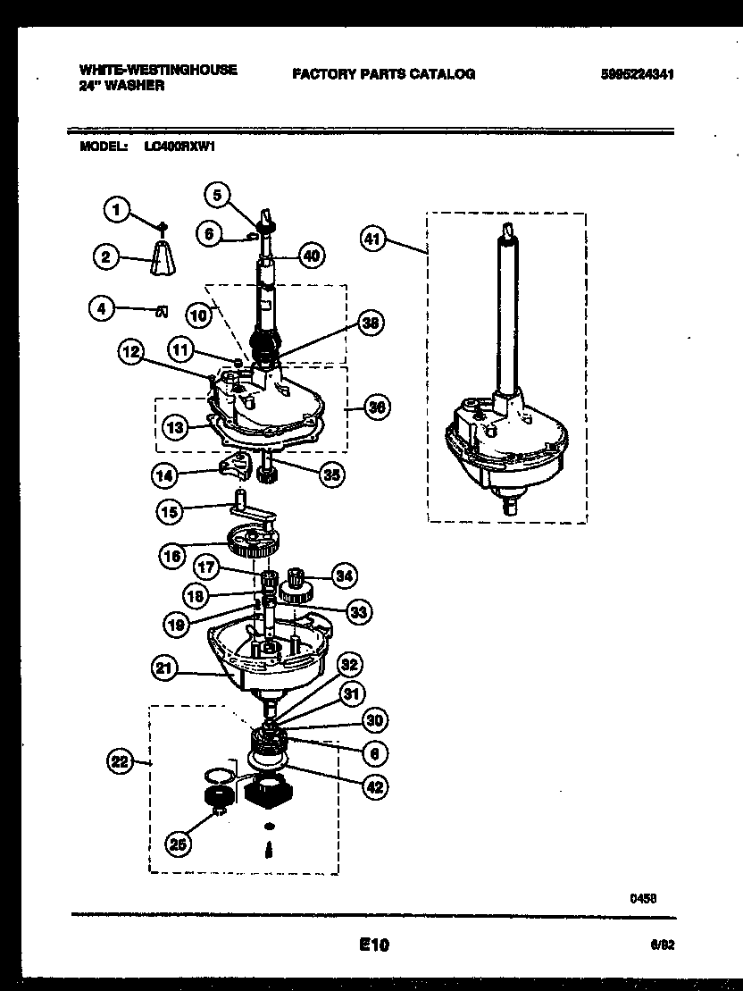 White-Westinghouse LC400RXW1 transmission parts diagram