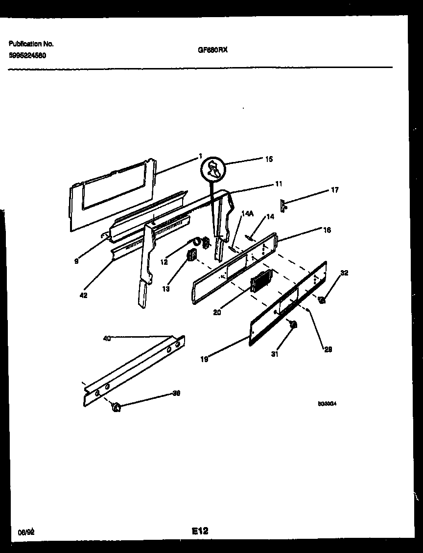 White-Westinghouse GF680RXD1 backguard diagram