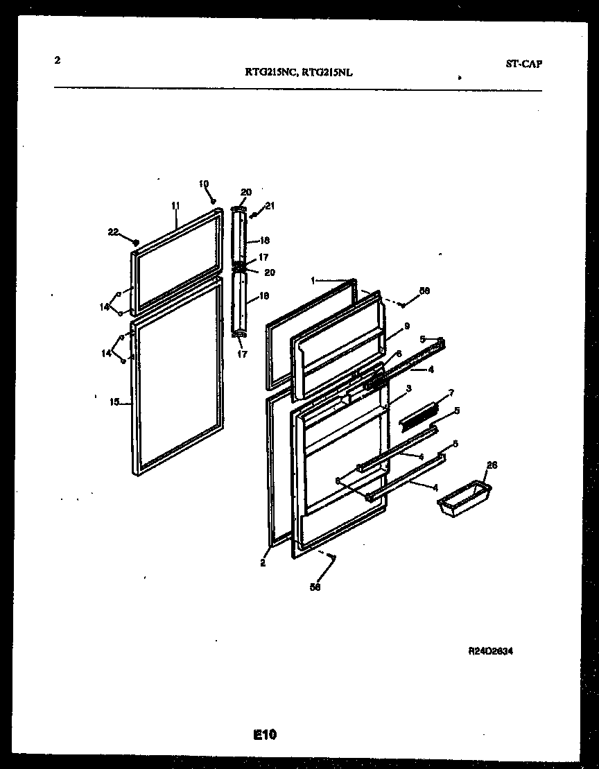 White-Westinghouse RTG215NCD1 door parts diagram
