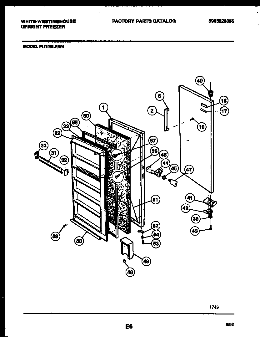 White-Westinghouse FU199LRW4 door parts diagram