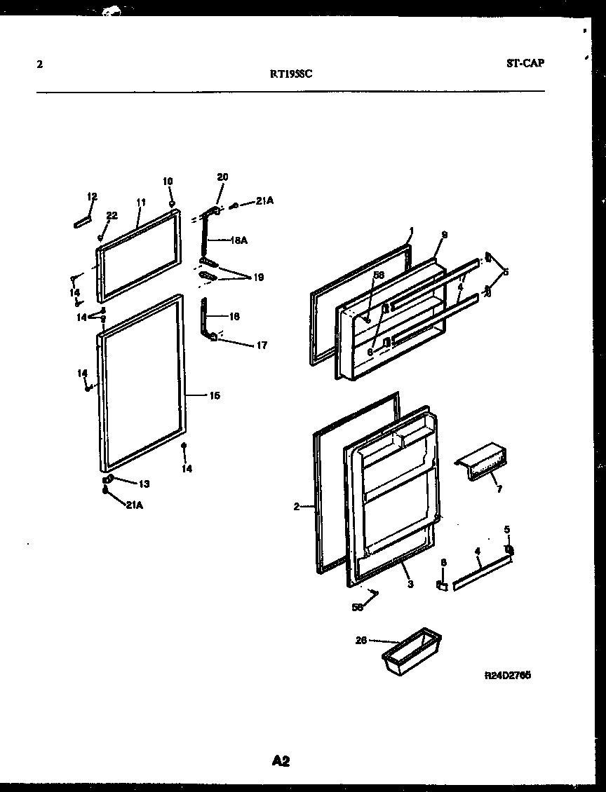 White-Westinghouse RT195SLW0 door parts diagram