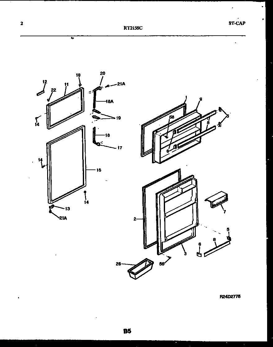 White-Westinghouse RT215SCD0 door parts diagram