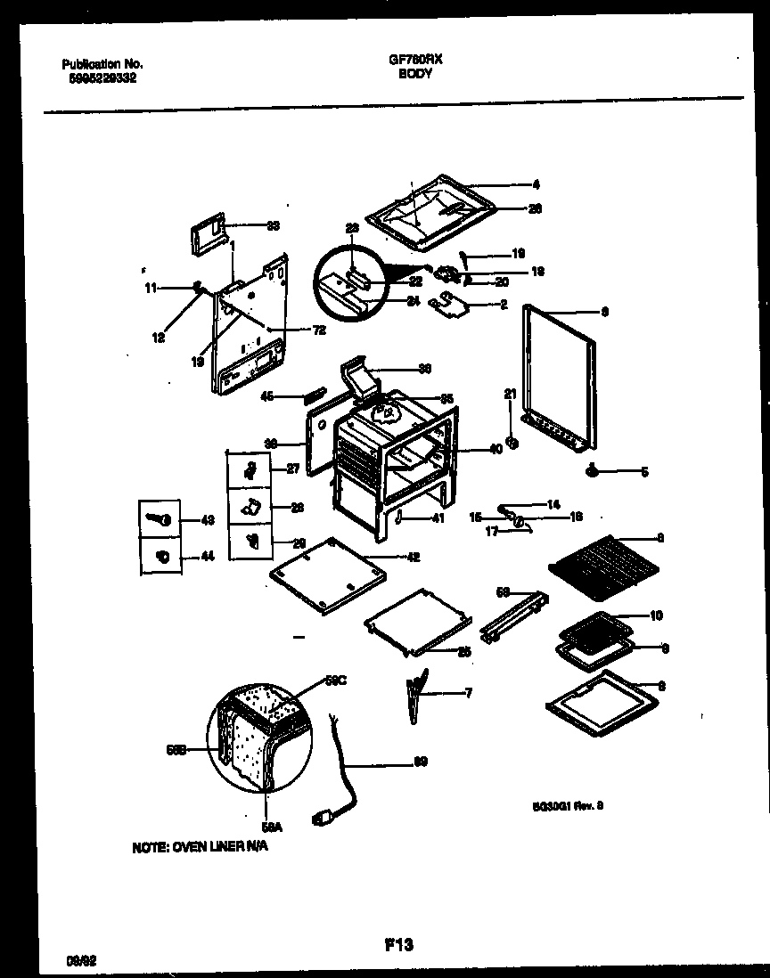 White-Westinghouse GF760RXW1 body parts diagram